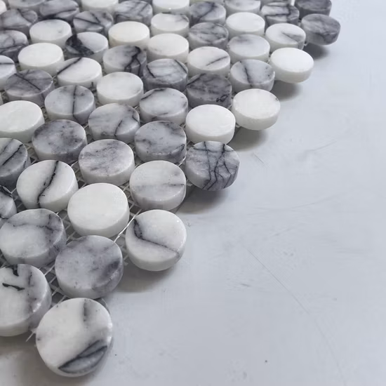 Mosaico D19 con perle tonde effetto metallizzato bronzo vintage