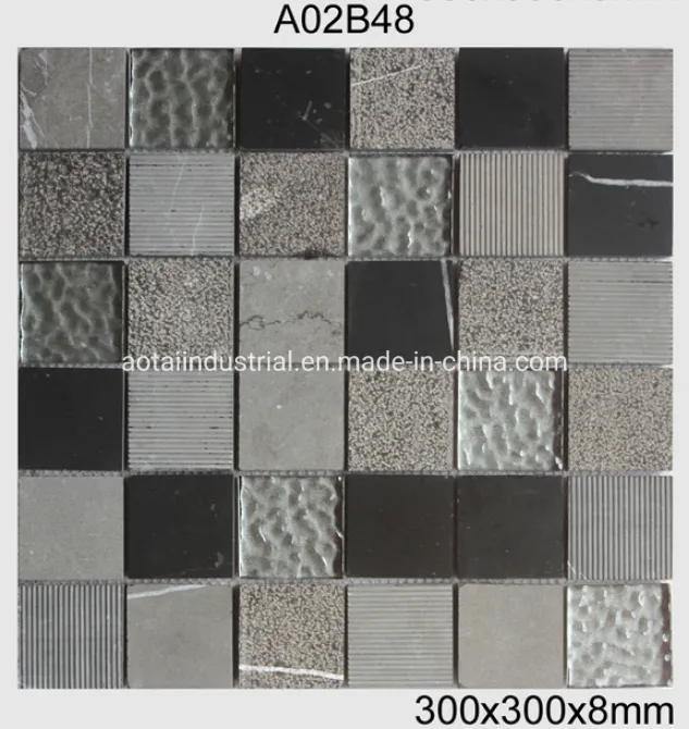 Rivestimenti per bagno quadrati in mosaico di marmo per la parete di fondo