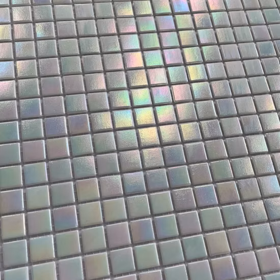 Piastrelle a mosaico in vetro cristallo blu lucido da 300x300 mm 12 pollici 3,5 mm 4 mm 6 mm per piscine