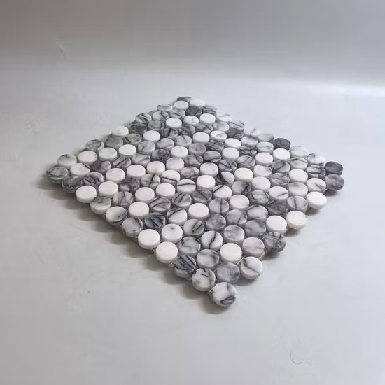 D19 Round Beaded Vintage Bronzer Metallic Effect Mosaic
