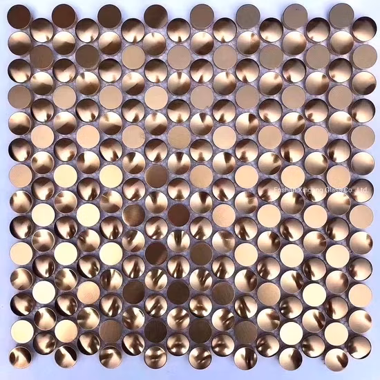 Piastrella in metallo a mosaico esagonale in acciaio inossidabile e alluminio con mix di ceramica per la decorazione della parete