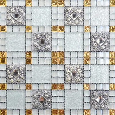 Mosaico in lamina d'oro premium, mosaico in vetro cristallo colorato