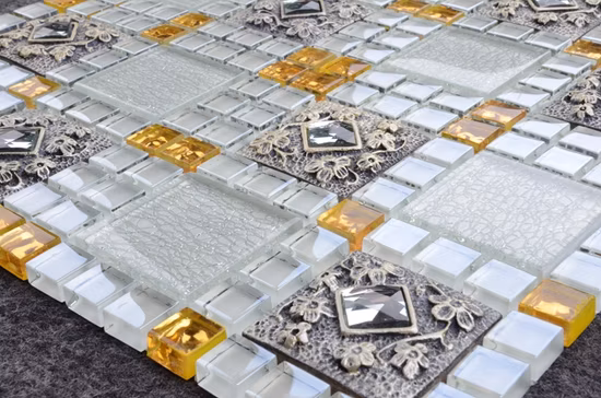 Mosaico in lamina d'oro premium, mosaico in vetro cristallo colorato