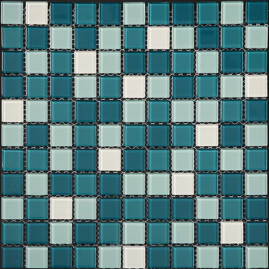 Piastrella a mosaico quadrata blu lucida del rifornimento della fabbrica della Cina 23X23mm per la piscina